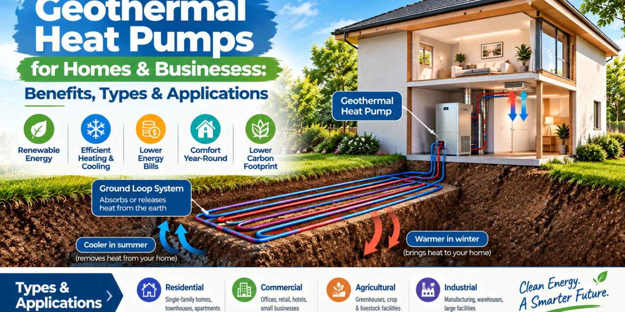 Geothermal Heat Pumps for Homes & Businesses: Benefits, Types & Applications